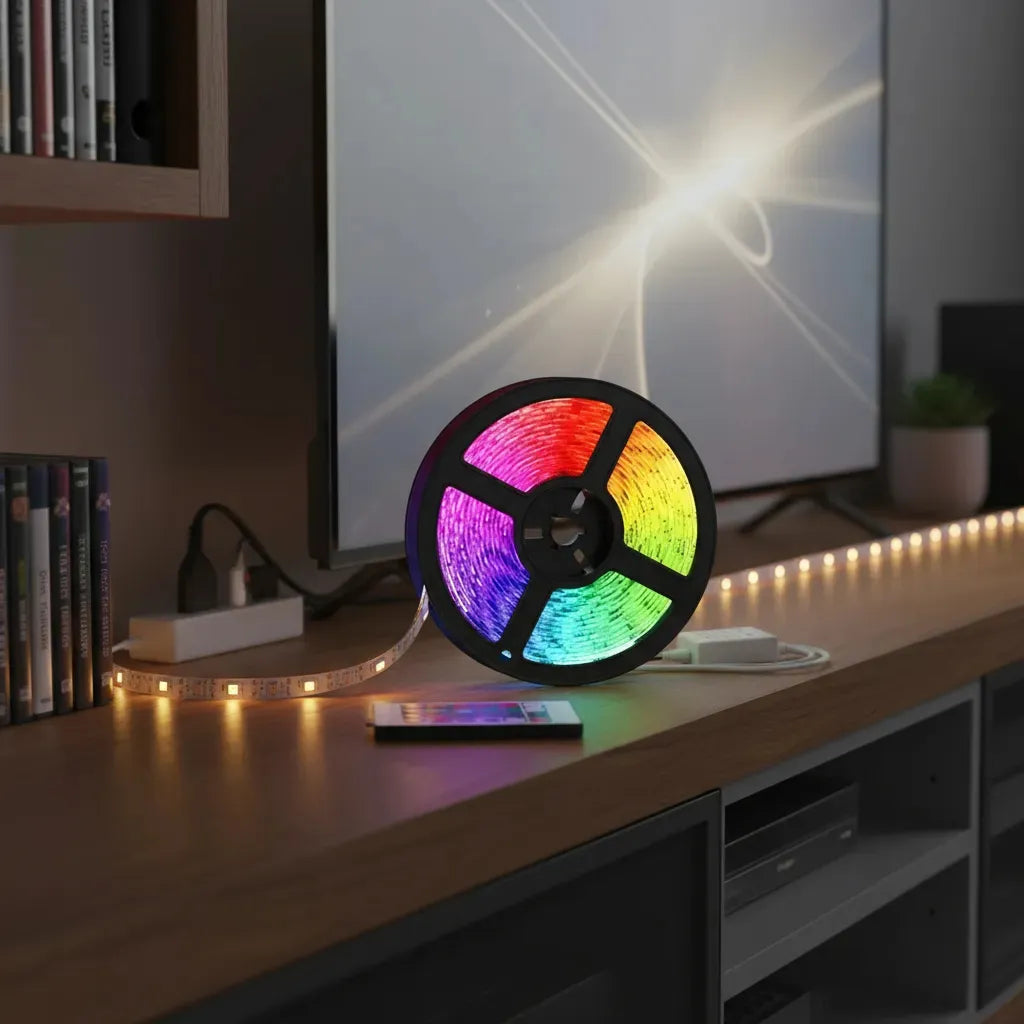 Ruban LED RGB Étanche 16 Couleurs 4 Modes 5M Télécommande