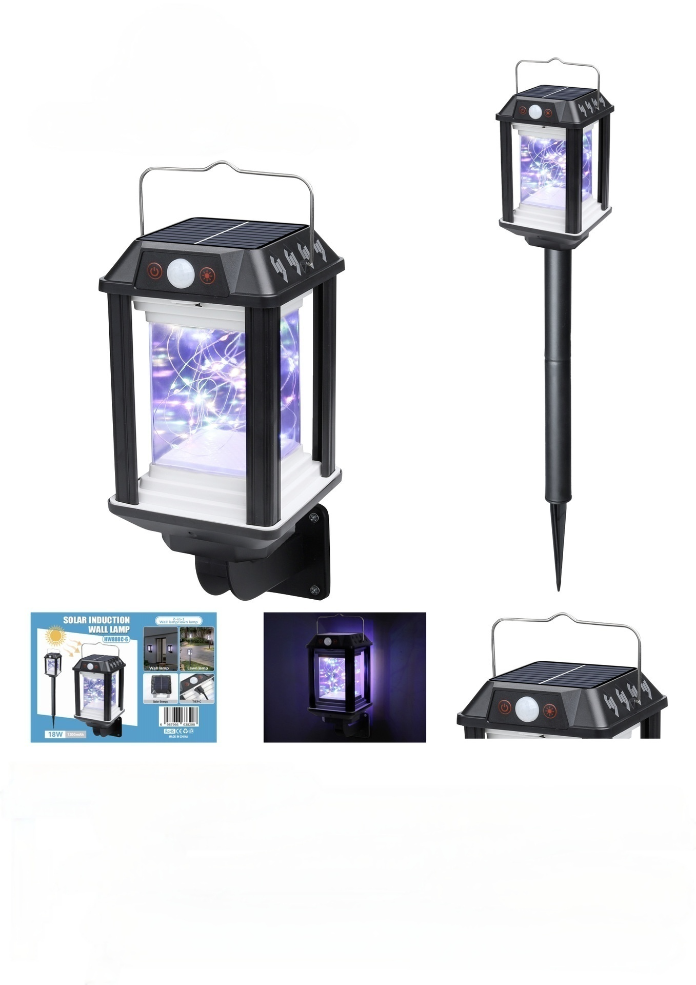 Lampe solaire LED étanche pour jardin extérieur